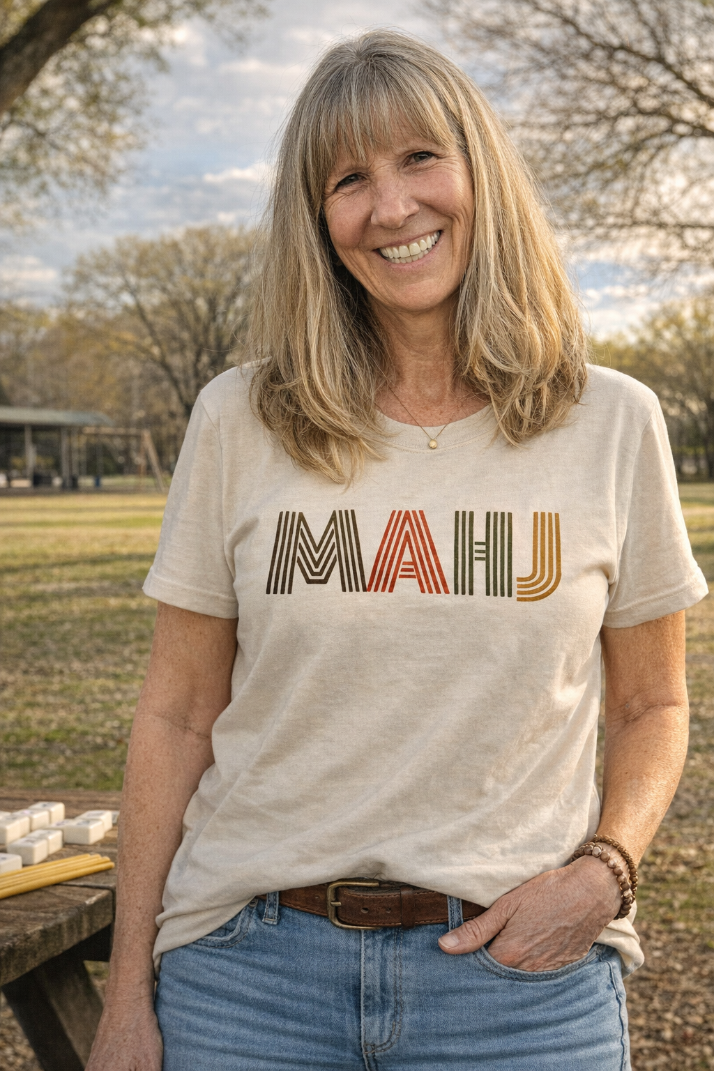 Mahjong - The Line Letters Tee